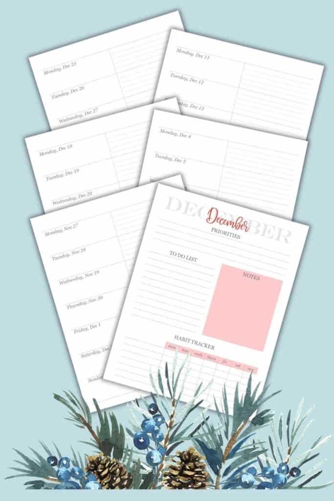 cute december calendar template