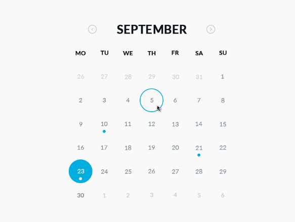 html5 calendar template