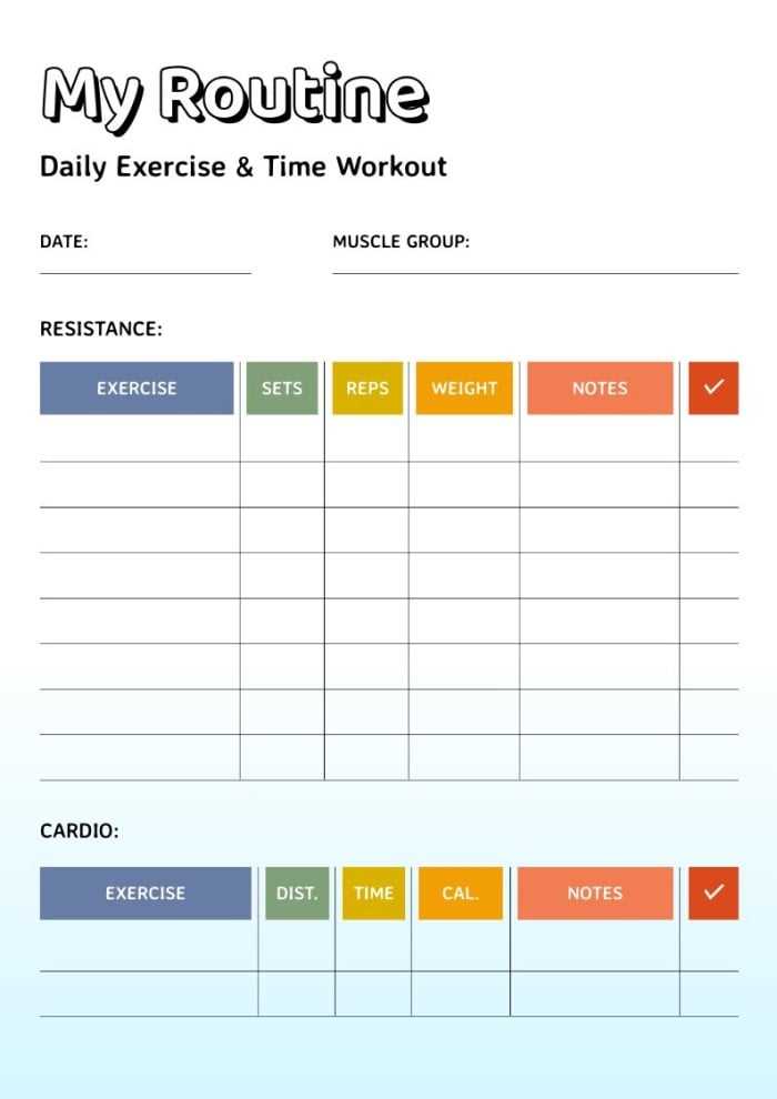 workout calendar template