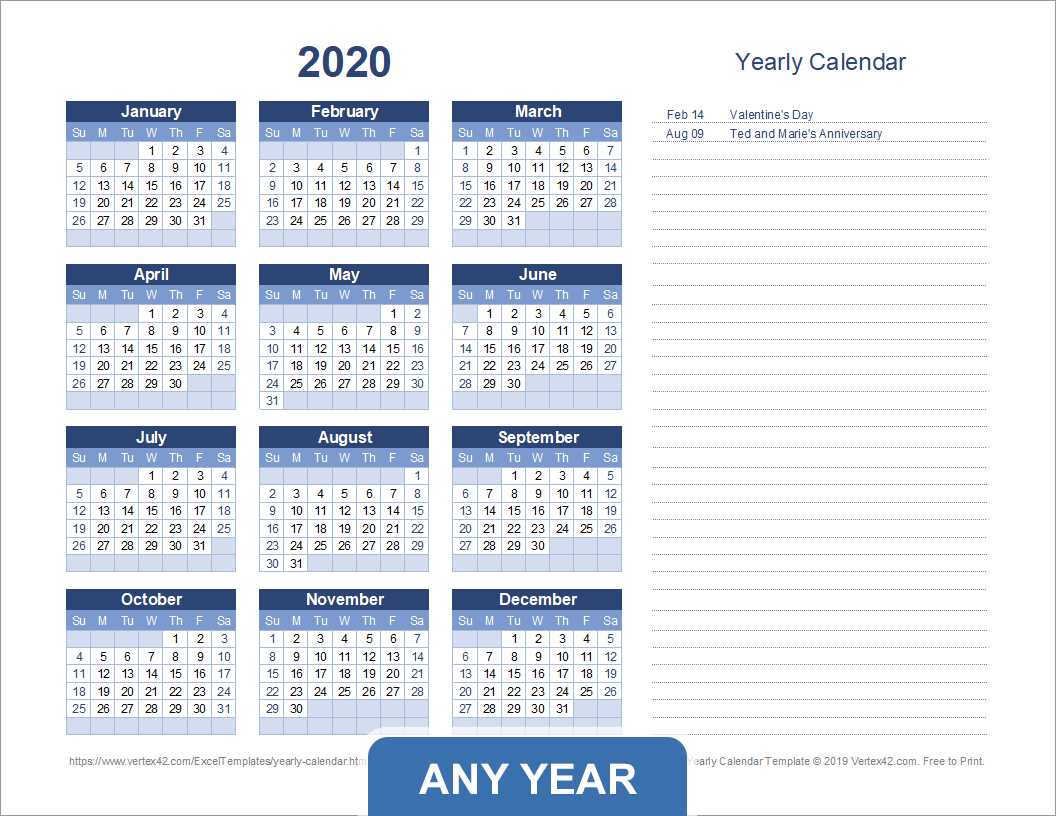 annual work calendar template