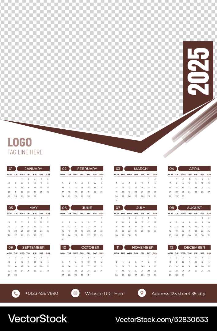 2025 wall calendar template