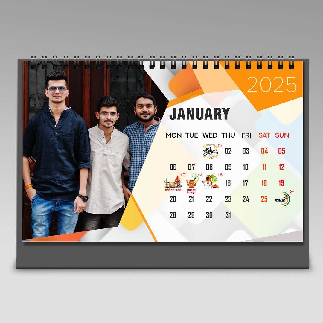 table top calendar template