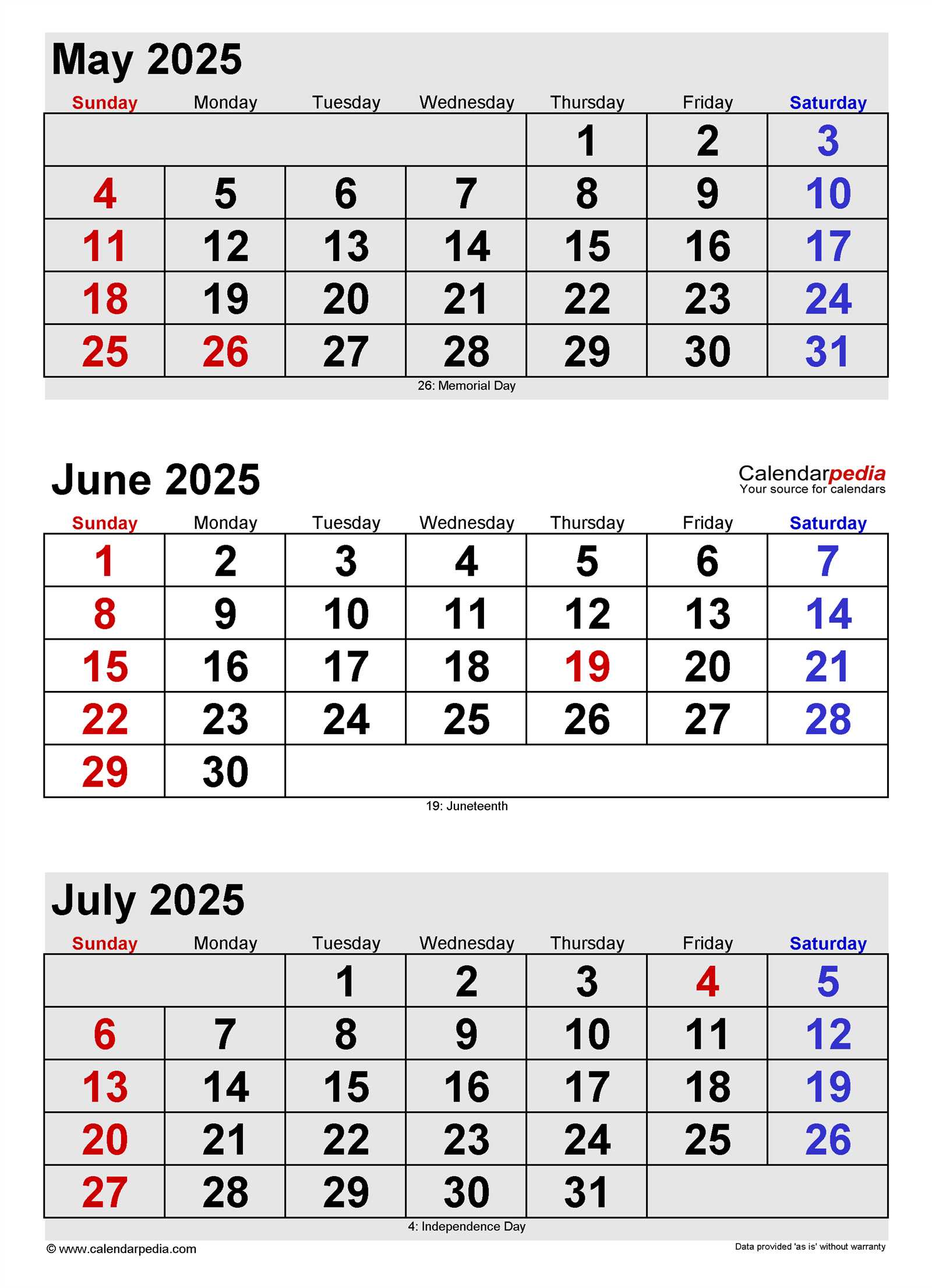 template for june 2025 calendar