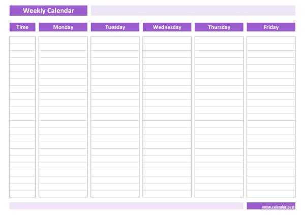 4 week calendar template