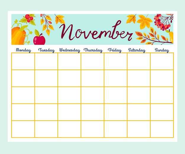 november calendar template