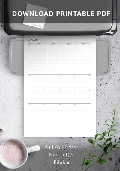 2 page per month calendar template