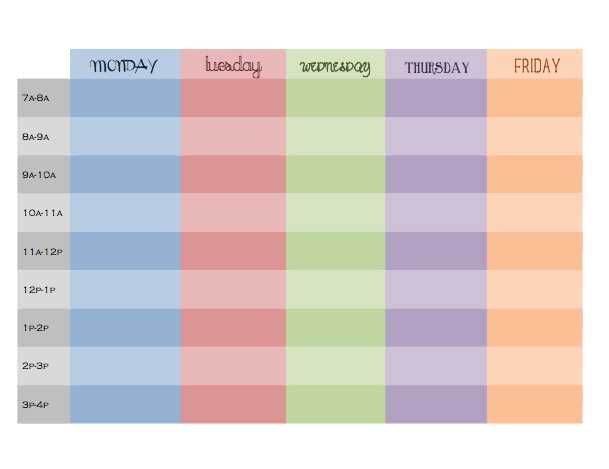 24 hour calendar template printable