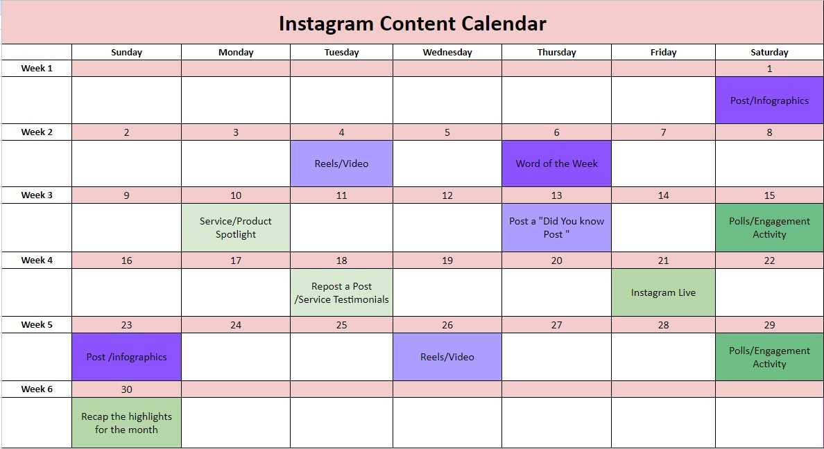 content calendar template download