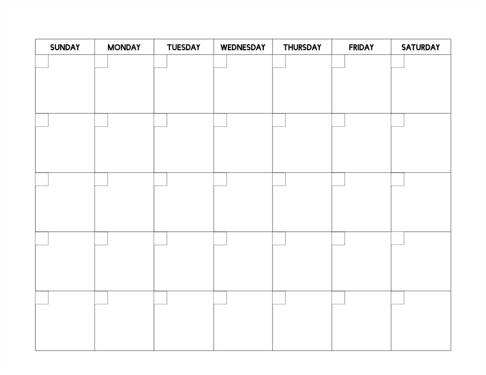 30 day blank calendar template