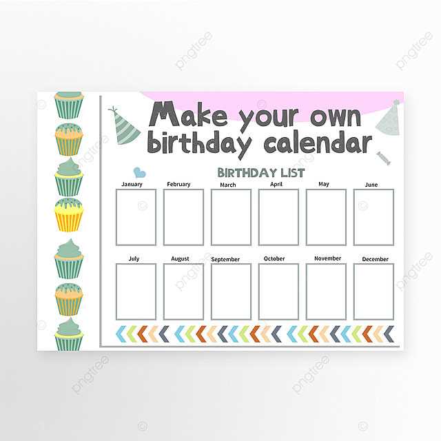 cute birthday calendar template