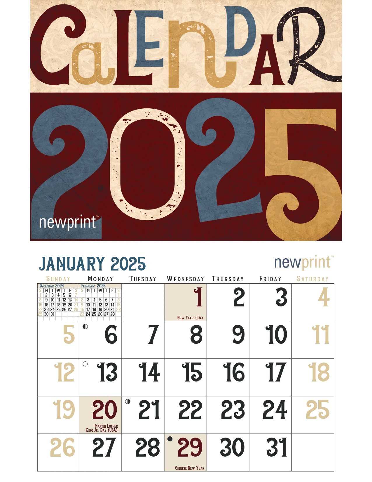 vintage calendar template