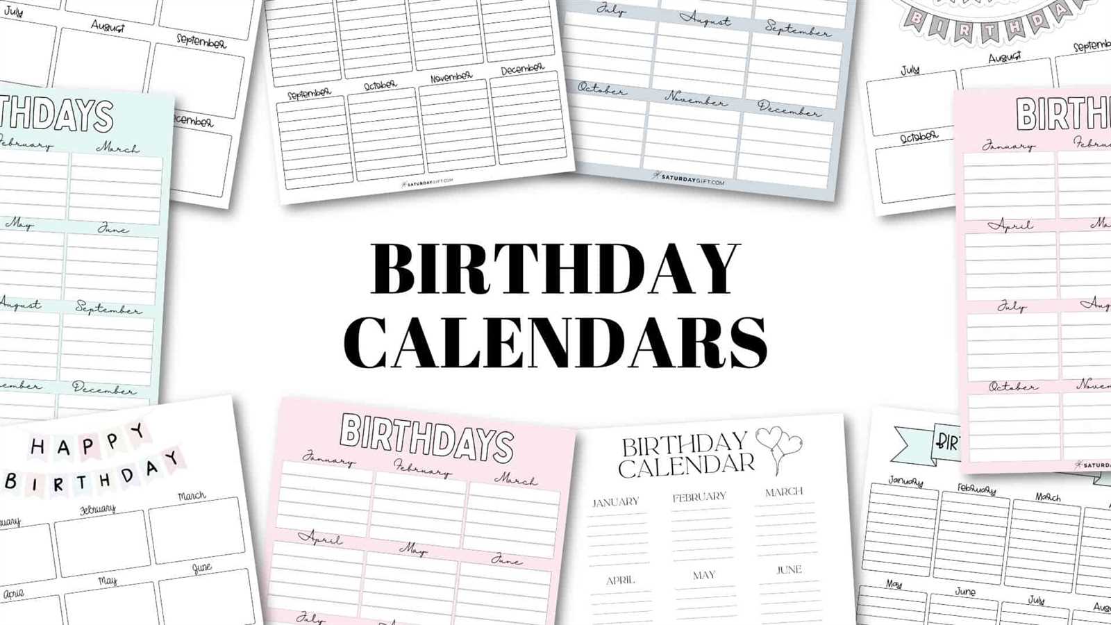 birthday calendar template editable