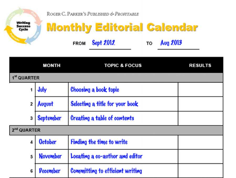 content marketing editorial calendar template