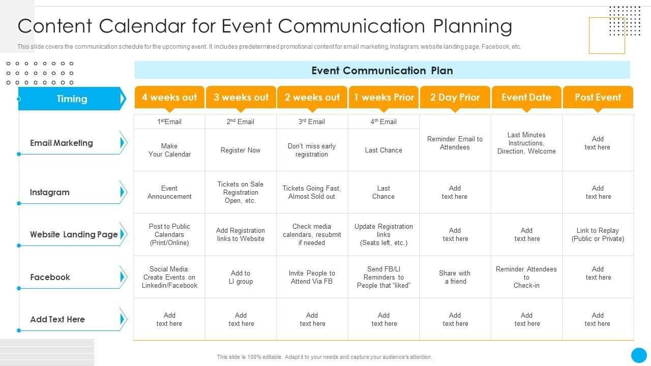 comms calendar template