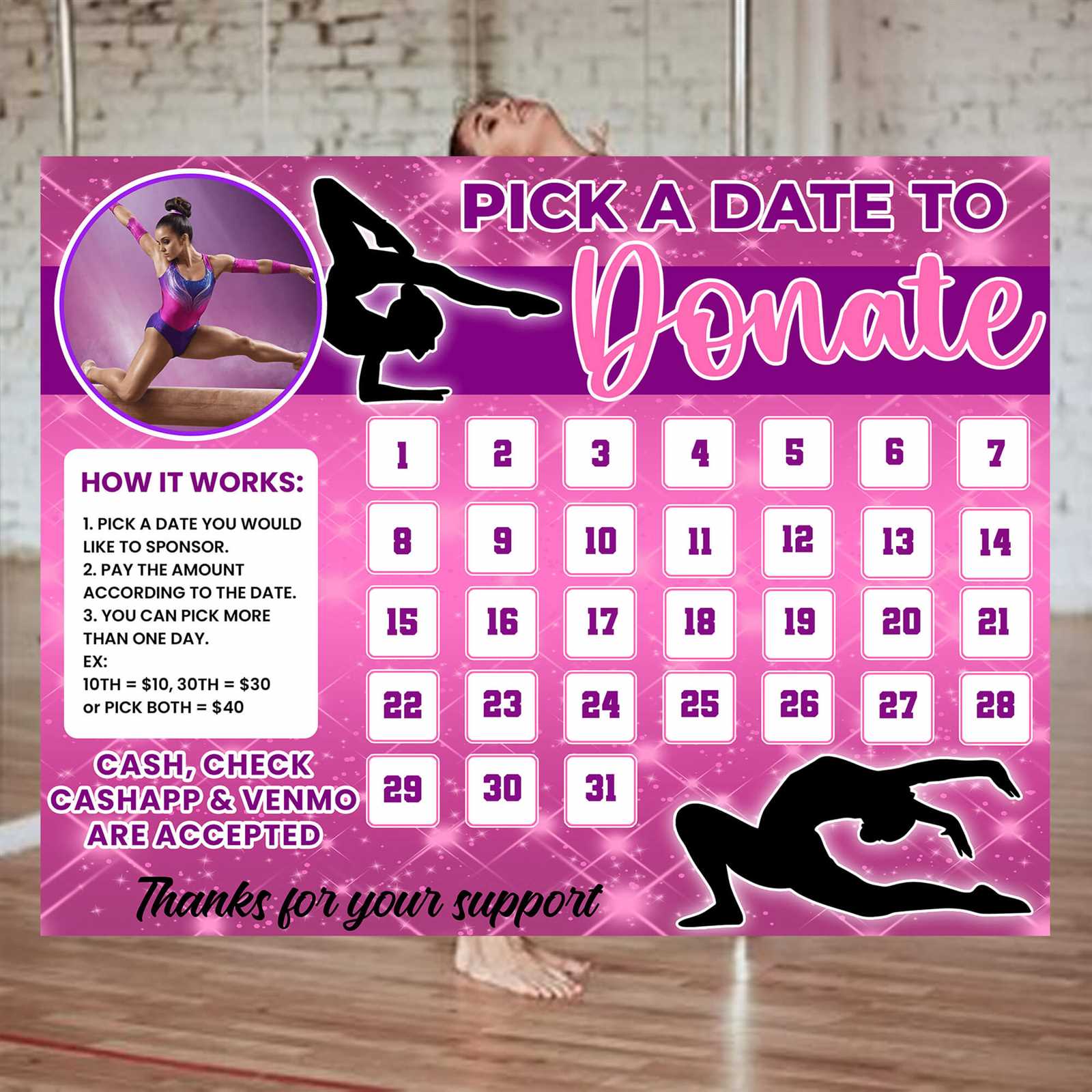printable calendar fundraiser template free