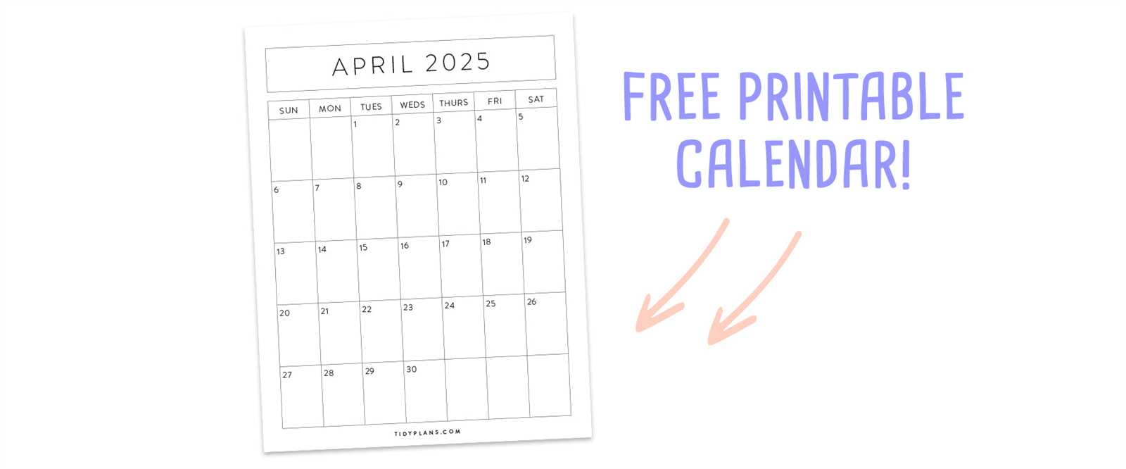 blank calendar template april 2025