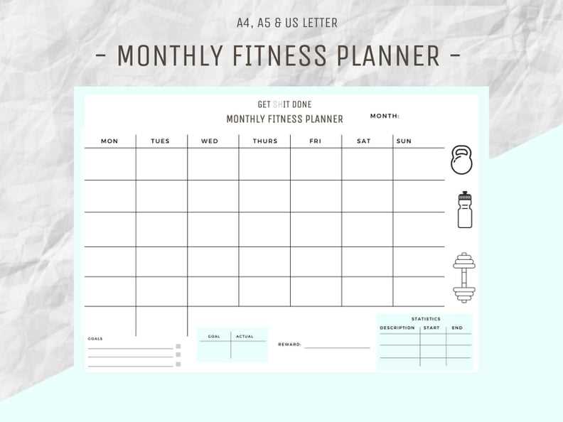 free fitness calendar template