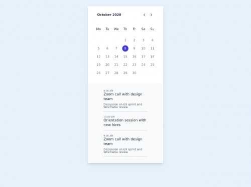 css calendar template