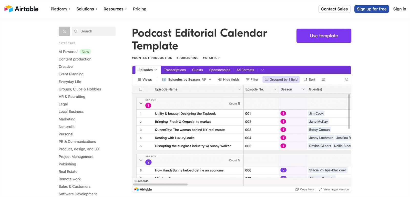 podcast calendar template