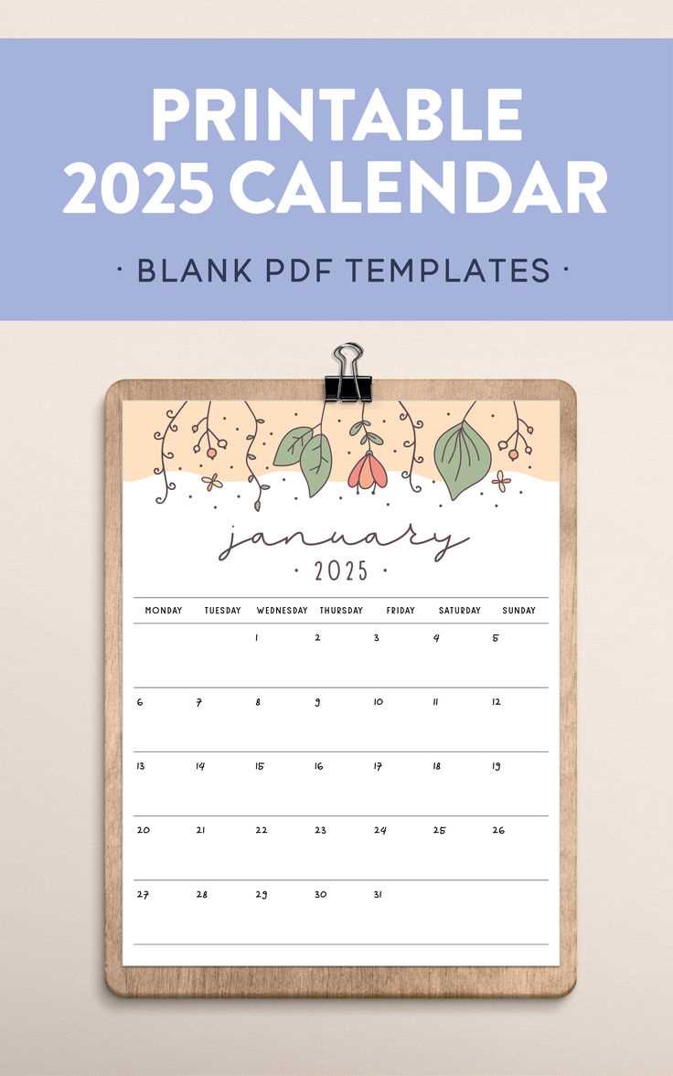 2025 calendar blank template