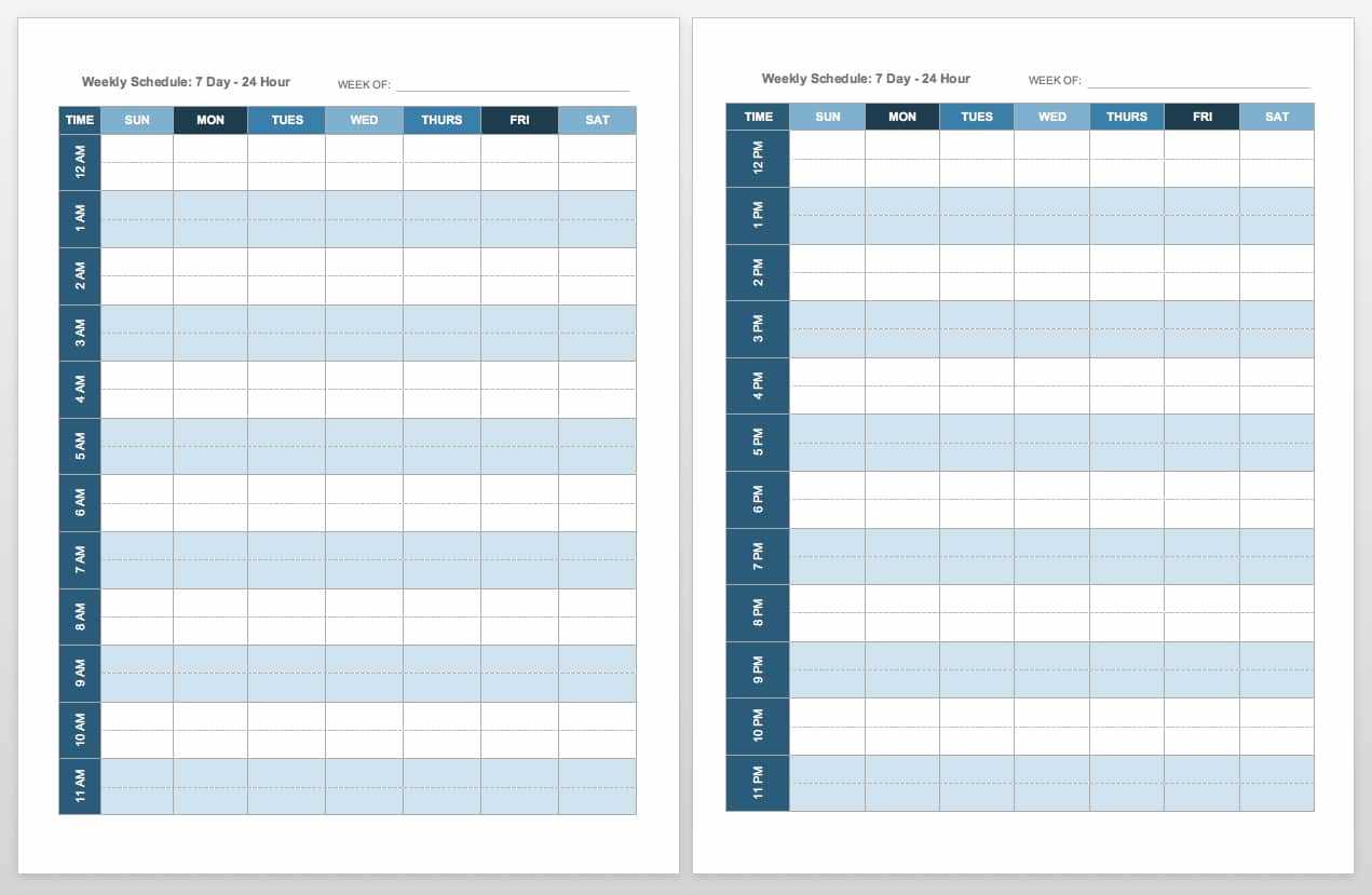 printable calendar schedule template