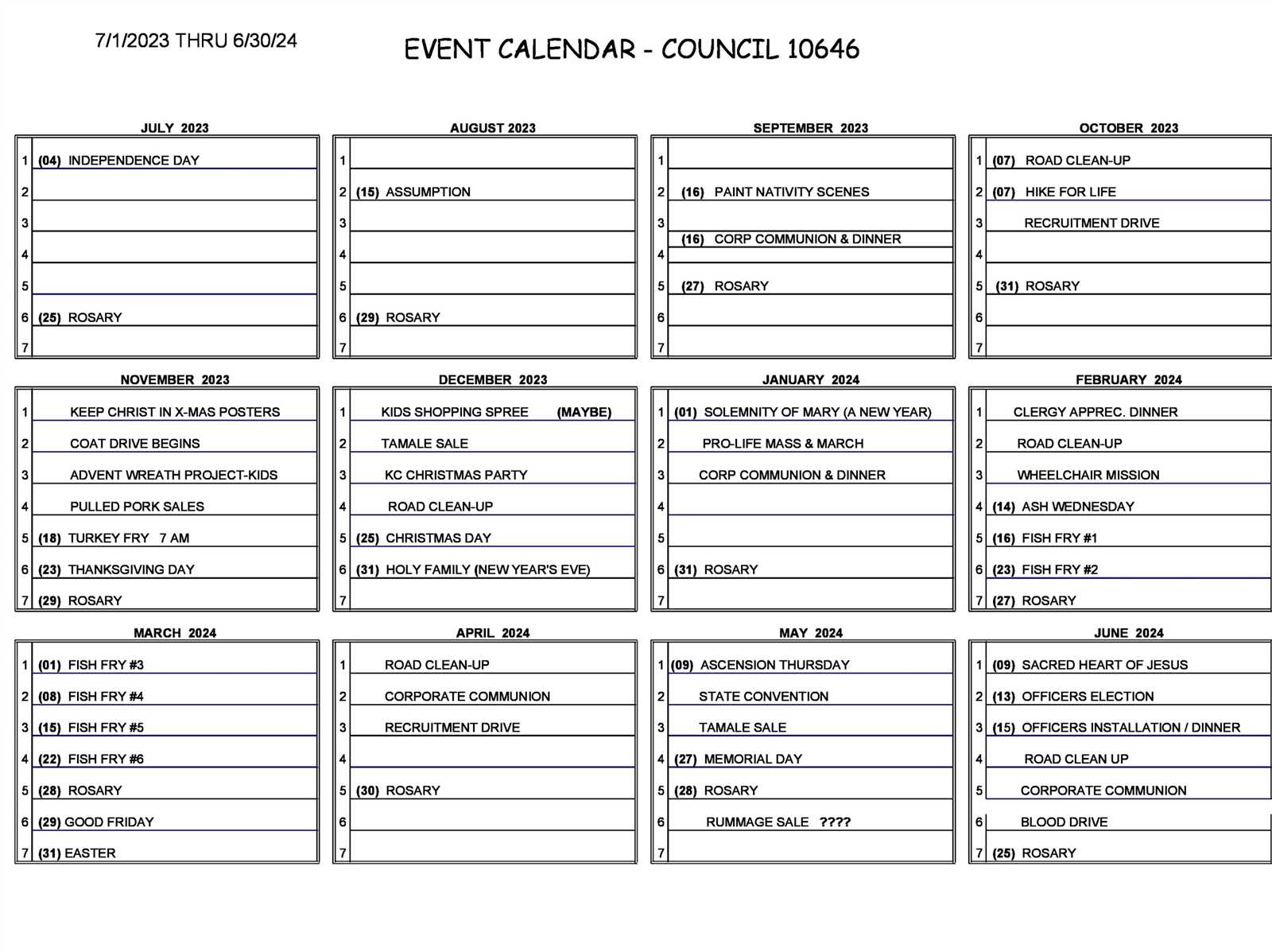 free activity calendar template for seniors