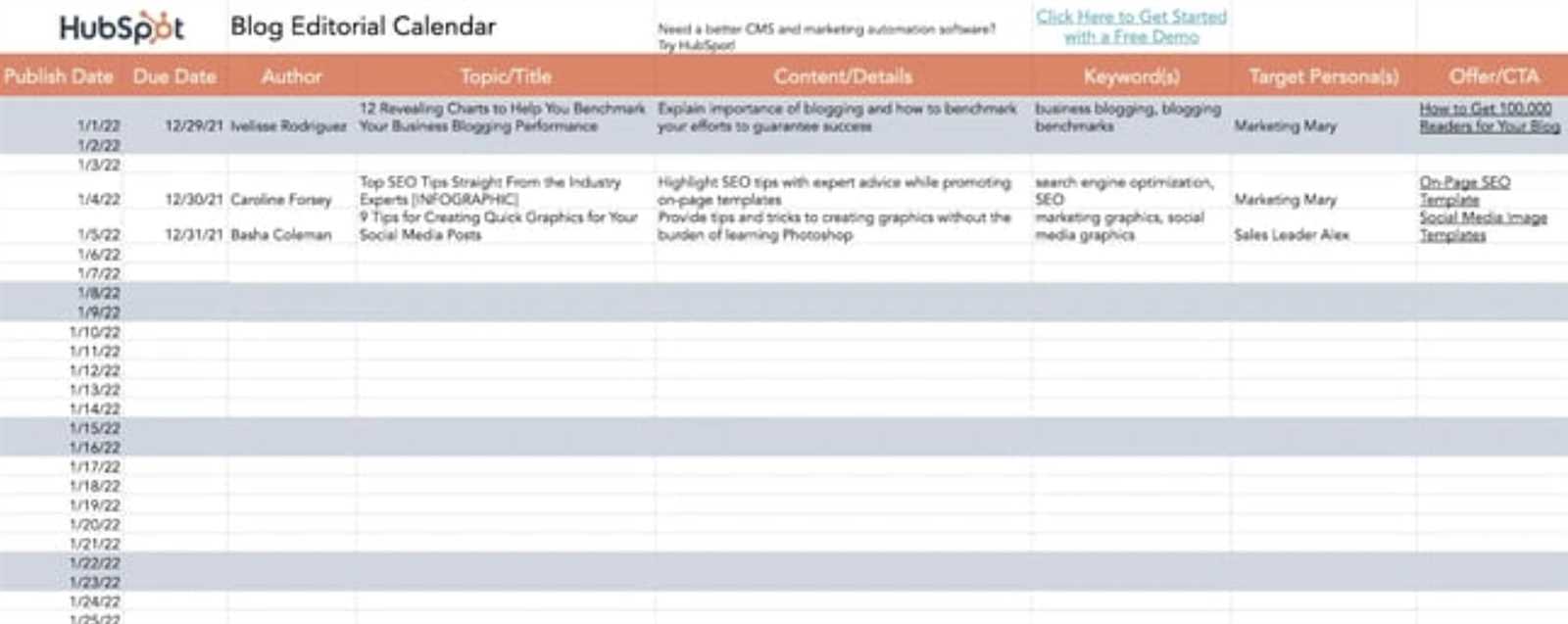 editorial calendar template