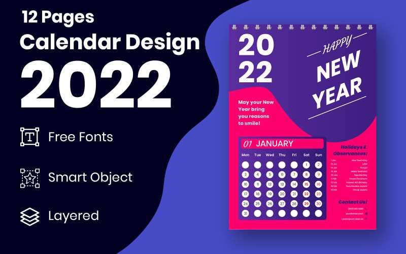 wall calendar design template