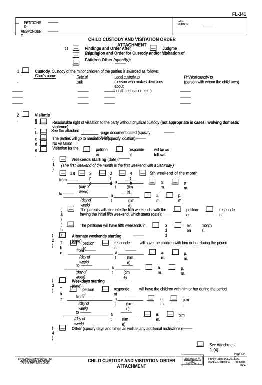 visitation calendar template