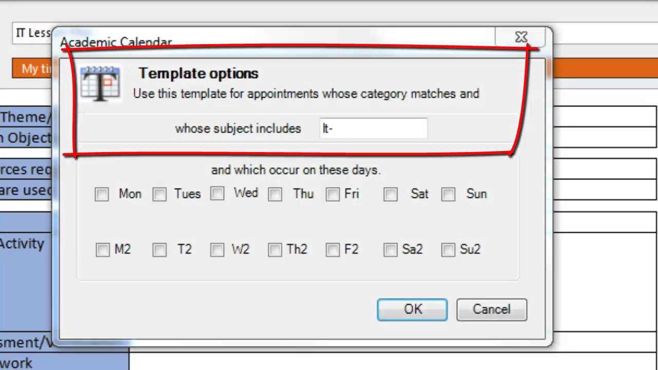 outlook calendar meeting template