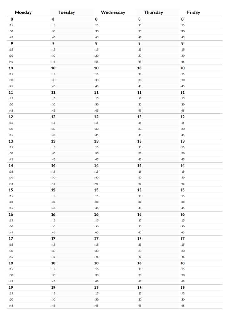 time blocking calendar template