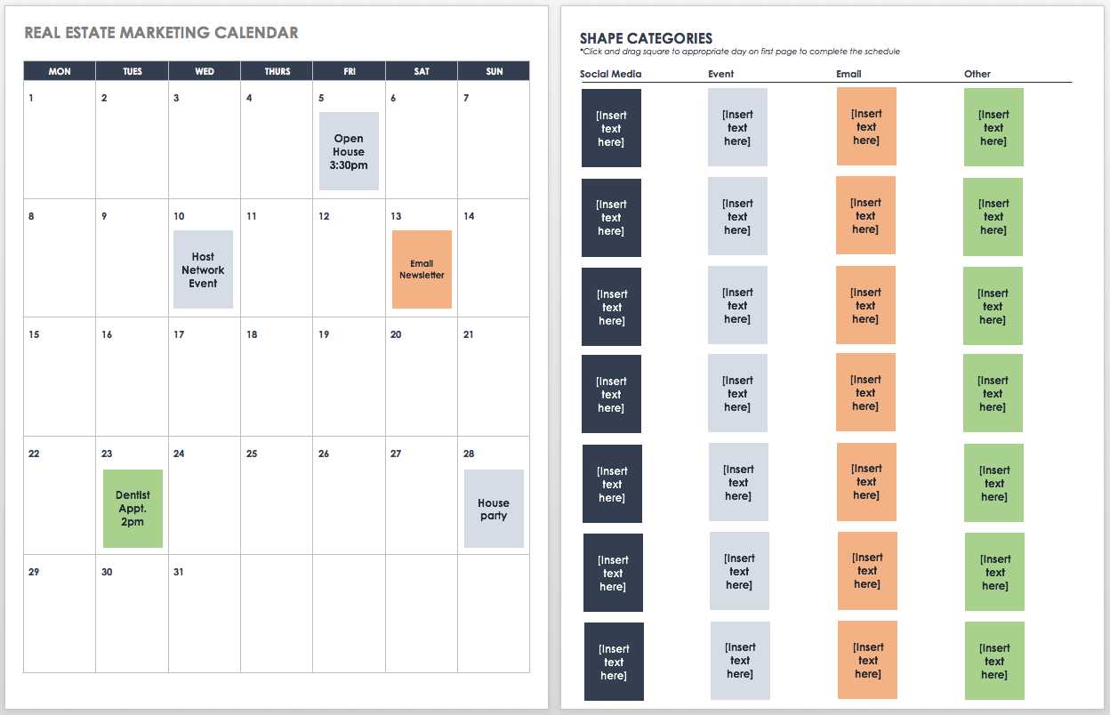 website calendar template