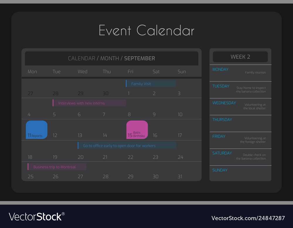 website calendar template