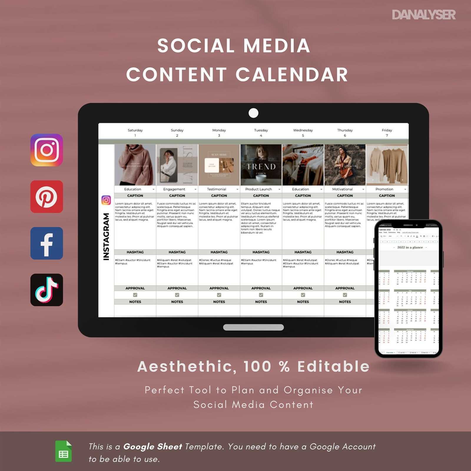 website calendar template