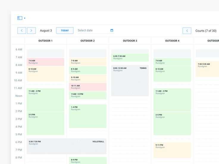 website template with booking calendar