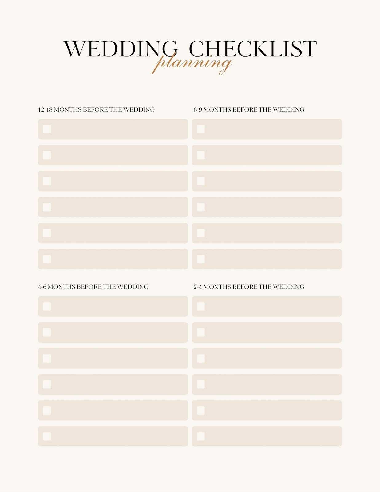 wedding calendar template free