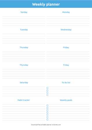 week calendar planner template