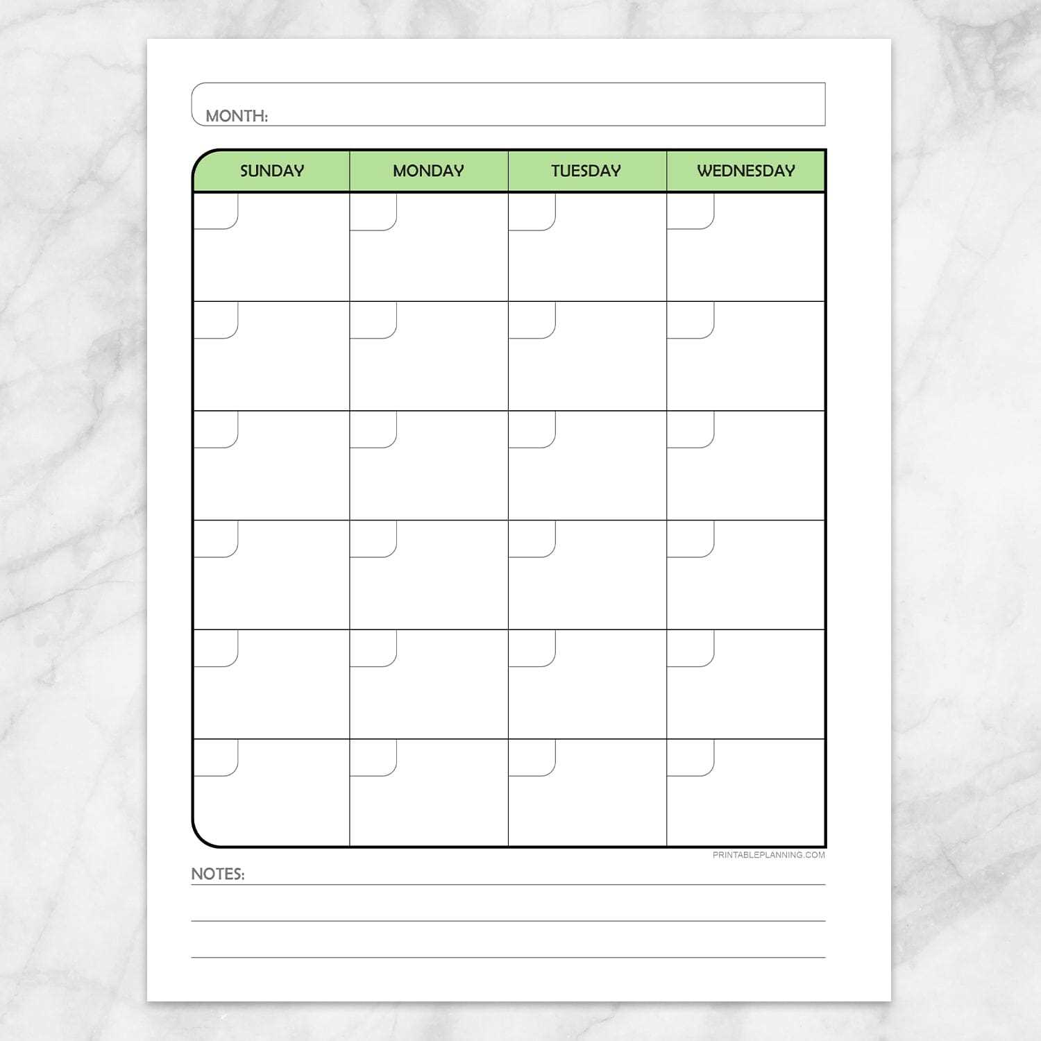 week calendar planner template