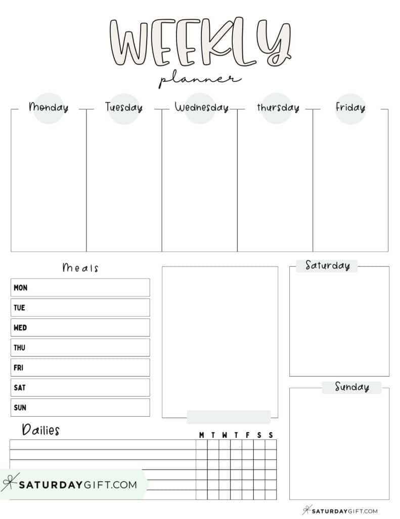 weekend calendar template