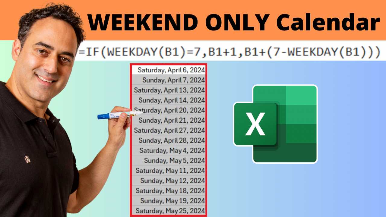 weekend only calendar template