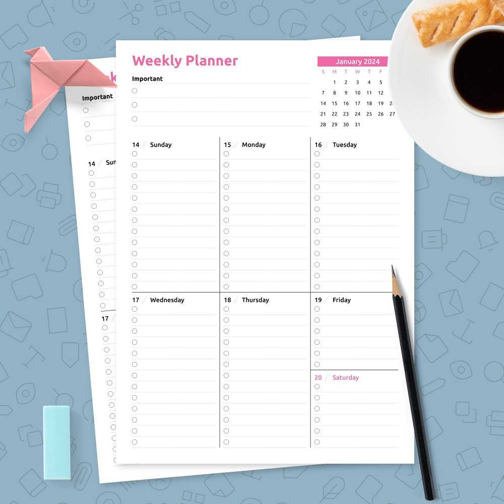 weekly calendar appointment template