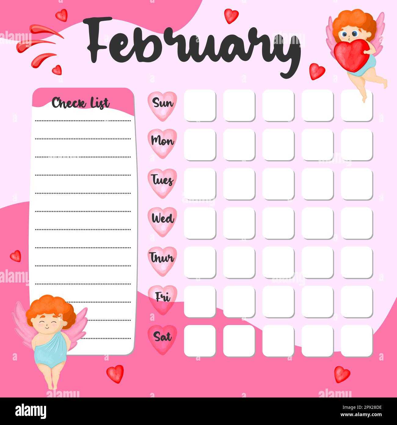 weekly calendar checklist template