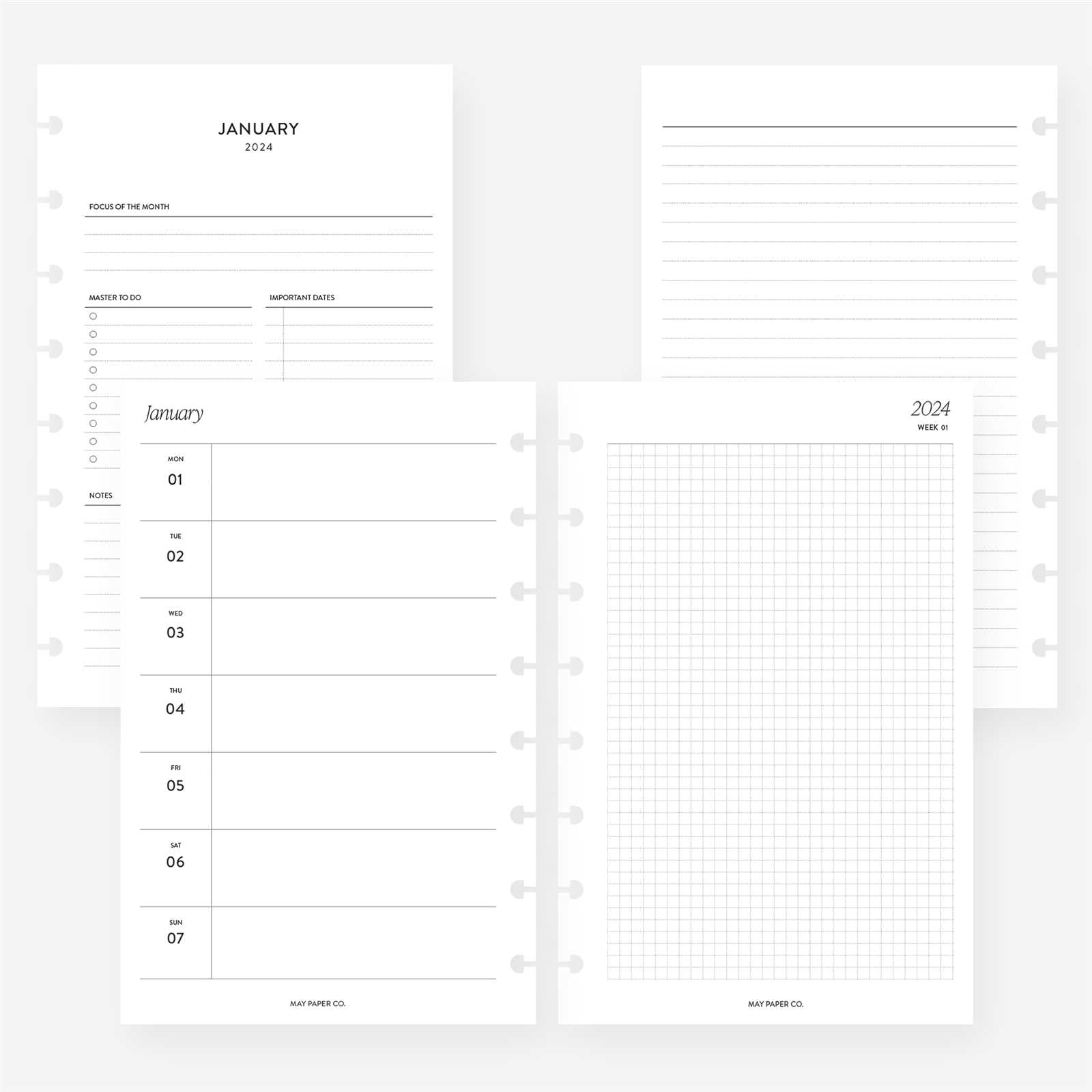 weekly calendar grid template