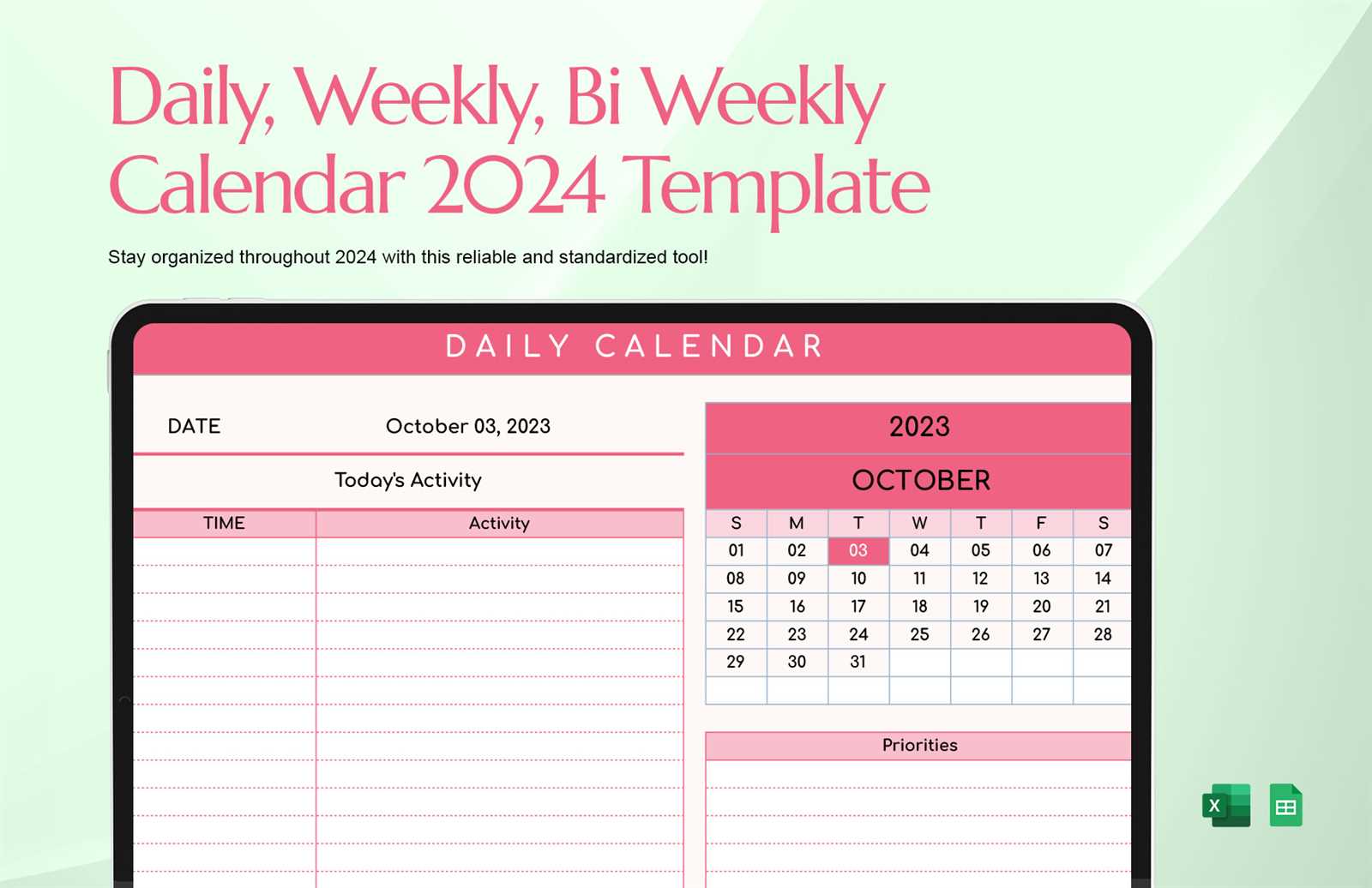 weekly calendar template download