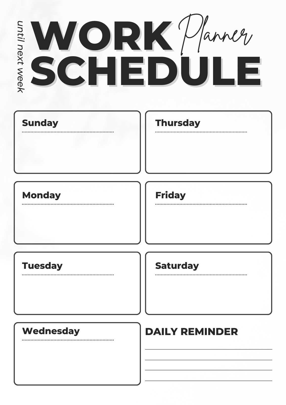 weekly employee calendar template