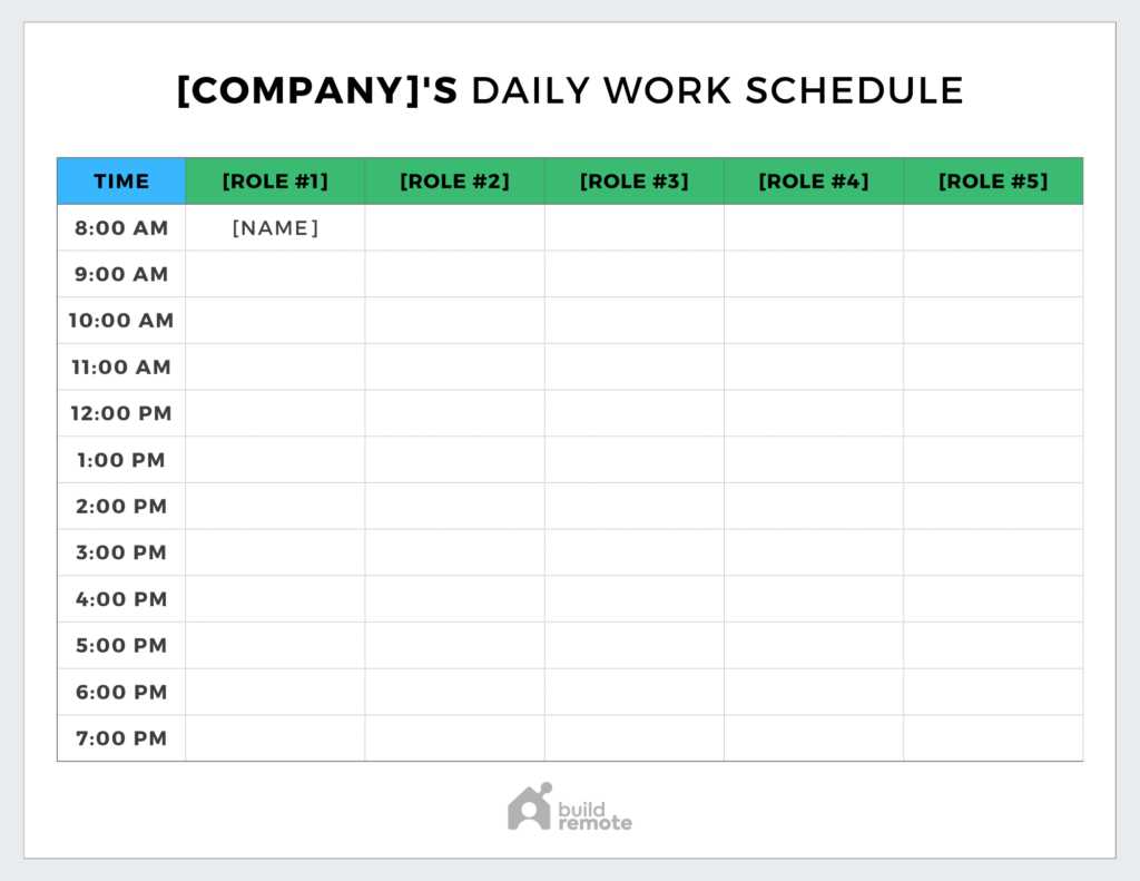 weekly employee calendar template