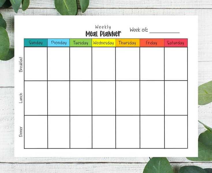 weekly meal planning calendar template