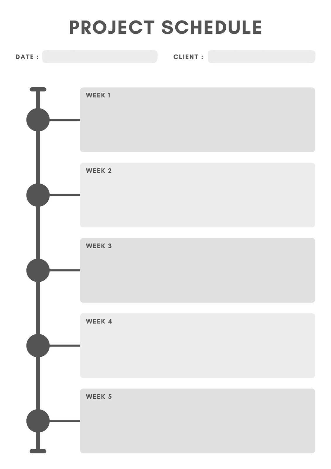 weekly project calendar template