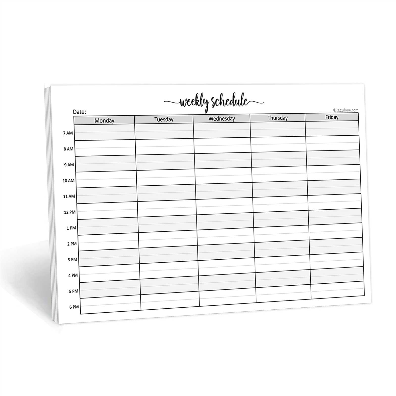 weekly time calendar template