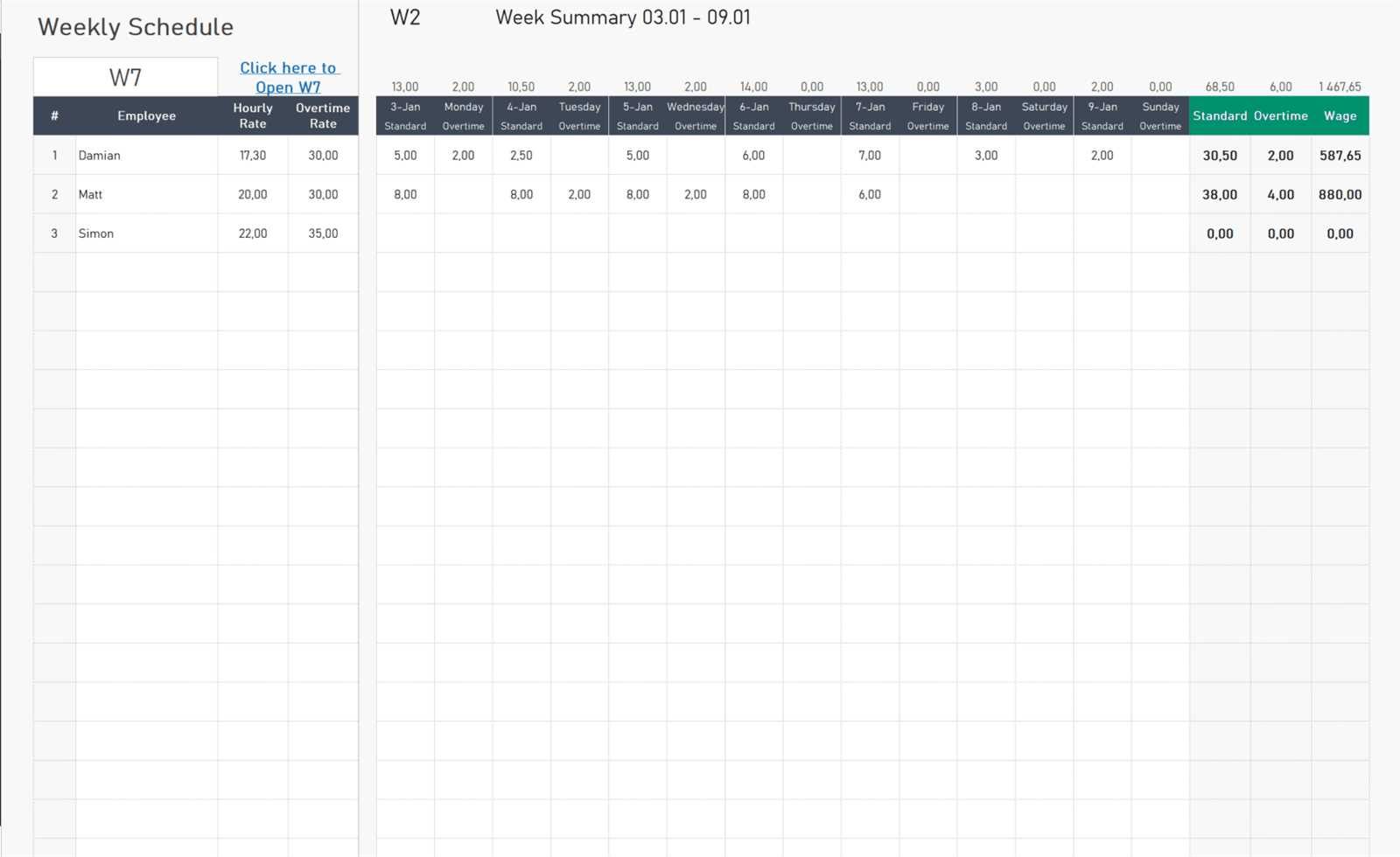 weekly time slot calendar template